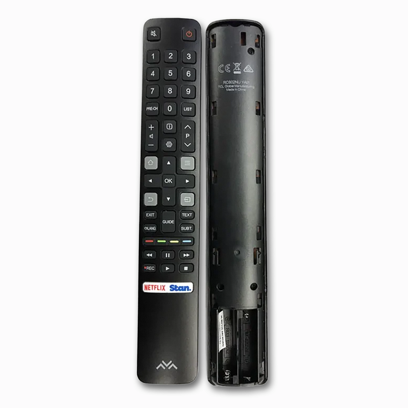 Front and back of FFALCON RC802NU YAI1 Replacement Remote for TVs 50UF2 55UF2 65UF2 -2