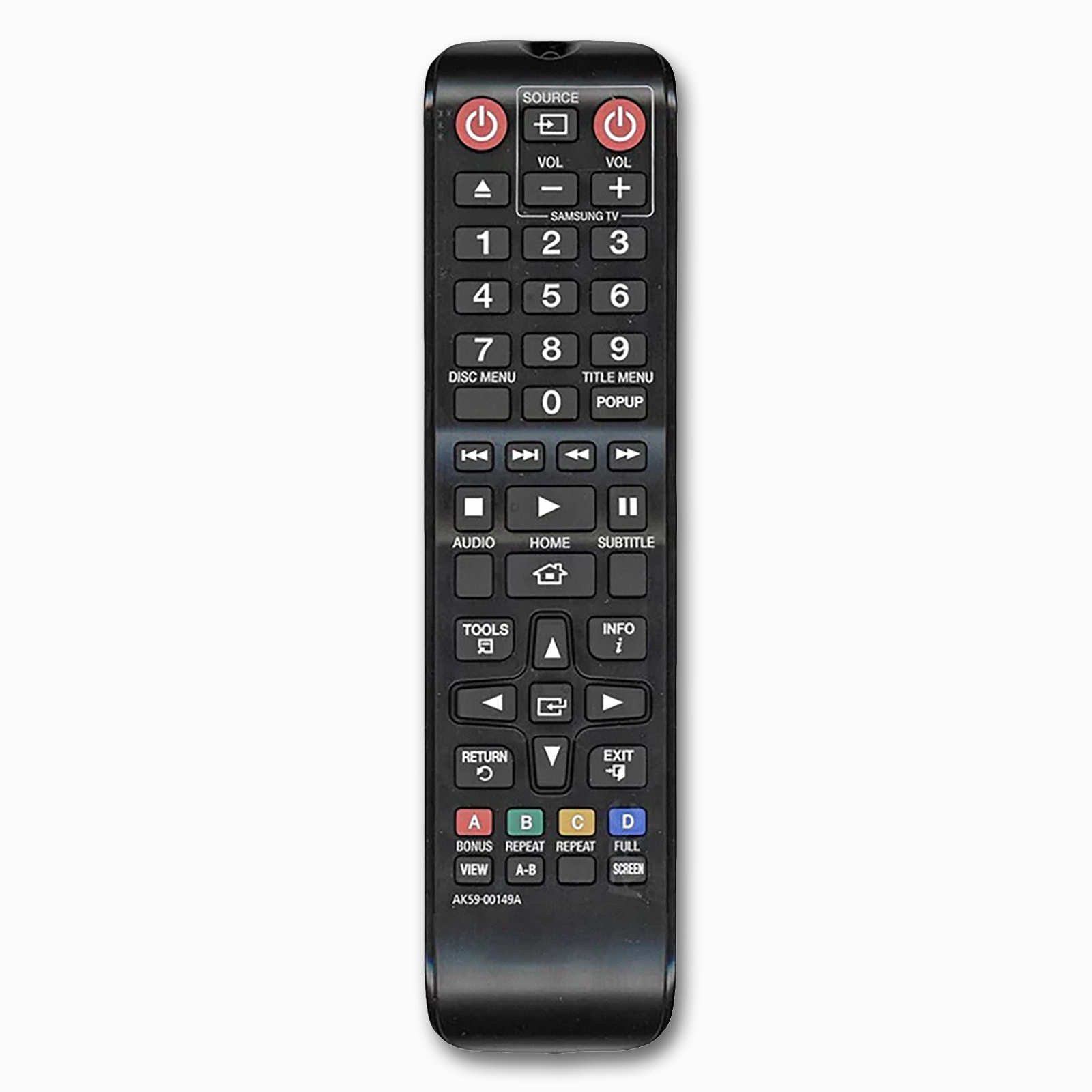 Samsung AK59-00149A Replacement Remote for Samsung Blu-ray & DVD Disc Players - 1