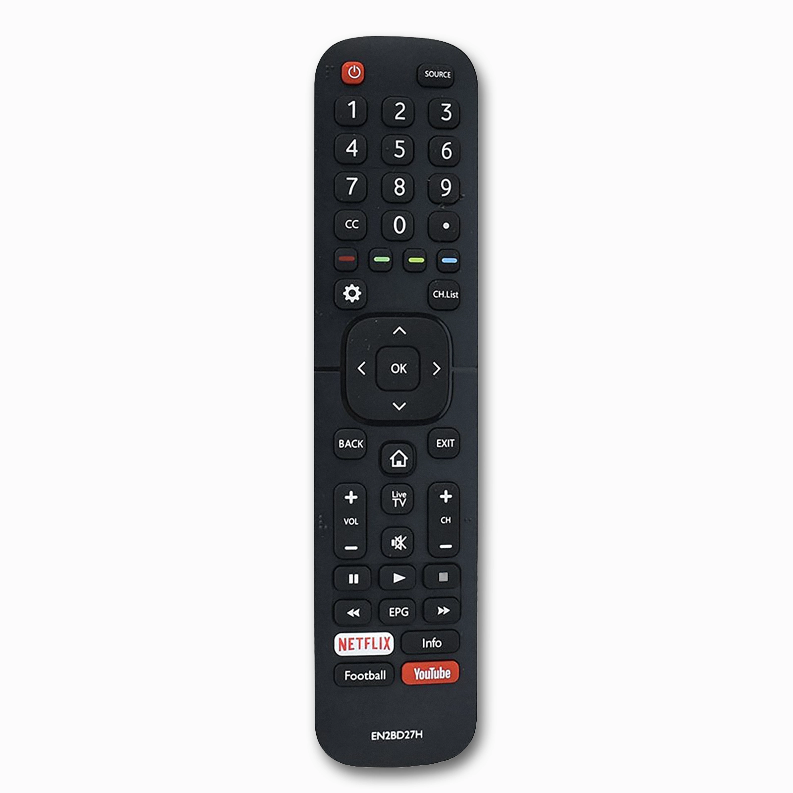 Hisense EN2BD27H Remote Control Replacement | A5605 E5600 K303 Series TVs