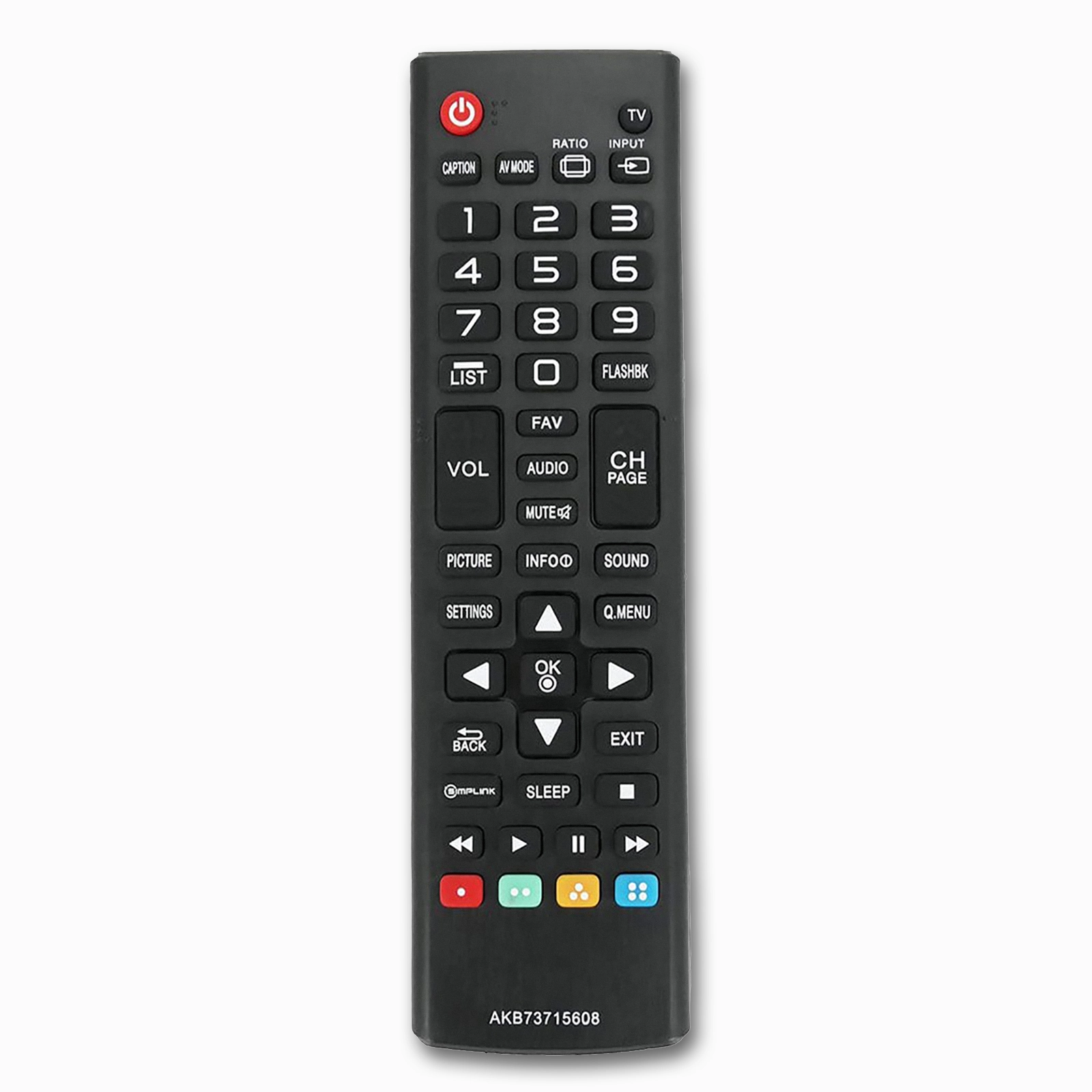 LG AKB73715608 Replacement Remote | AKB73715601 AKB73715605 | Plug-and-Play | LN & PN Series LED LCD Plasma TVs