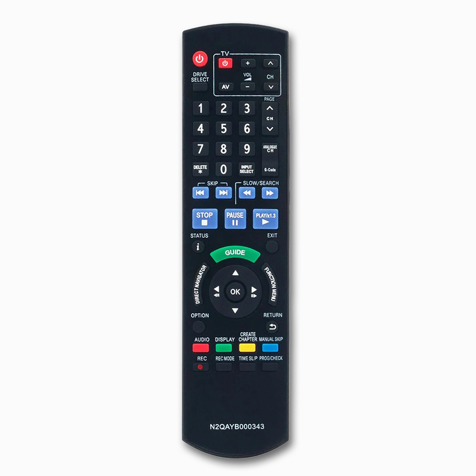 Panasonic N2QAYB000343 DVD Recorder Remote | DMR-EX77 EX78 EX79 EX87 EX88 Series