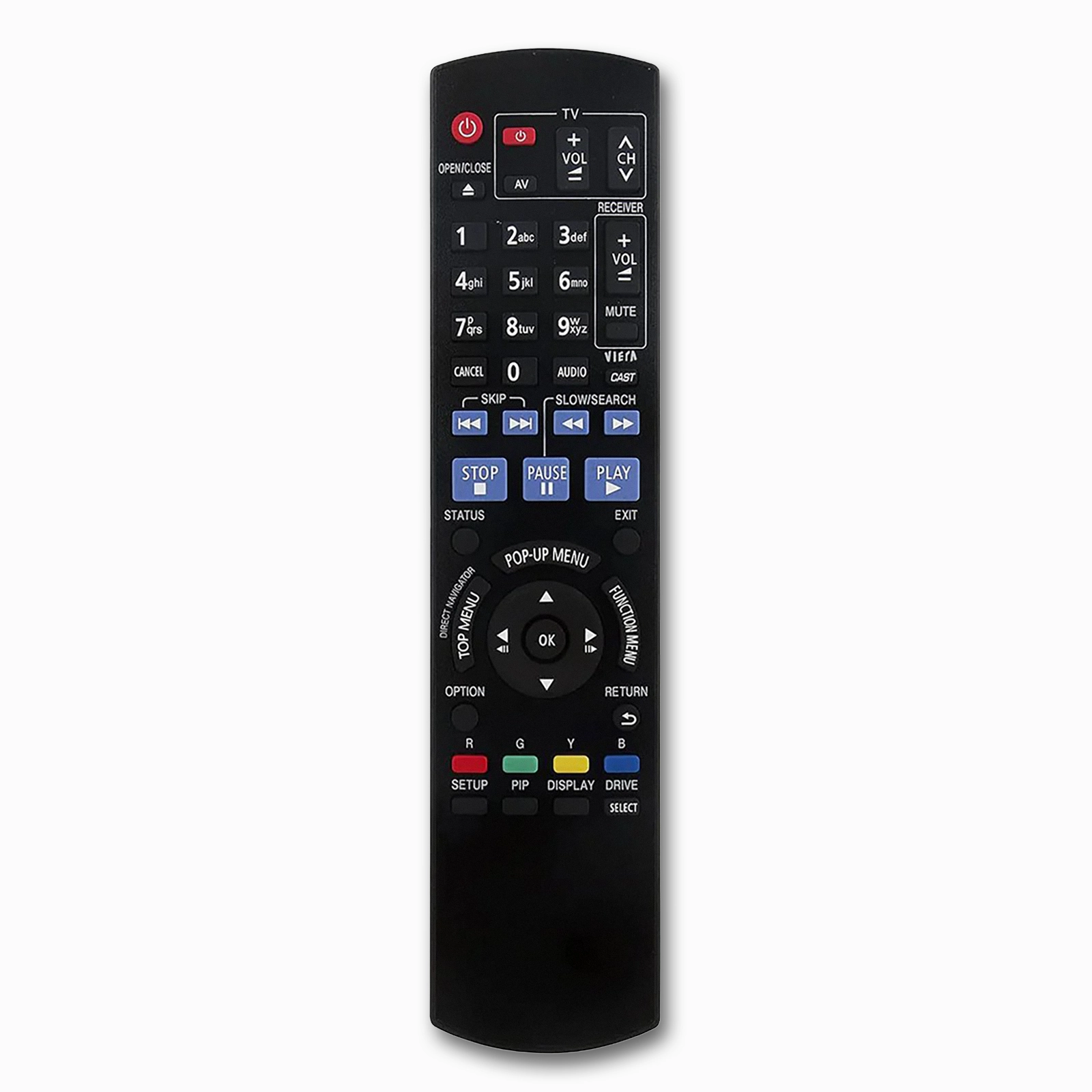 Panasonic N2QAYB000510 Blu-ray Remote | DMP-BDT300 Player | Plug-and-Play