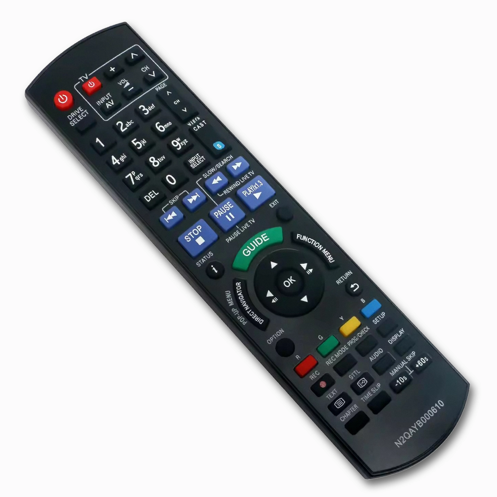 Panasonic N2QAYB000610 Replacement Remote | Blu-Ray Disc Recorder | DMR-BWT DMR-PWT Series - Image 2