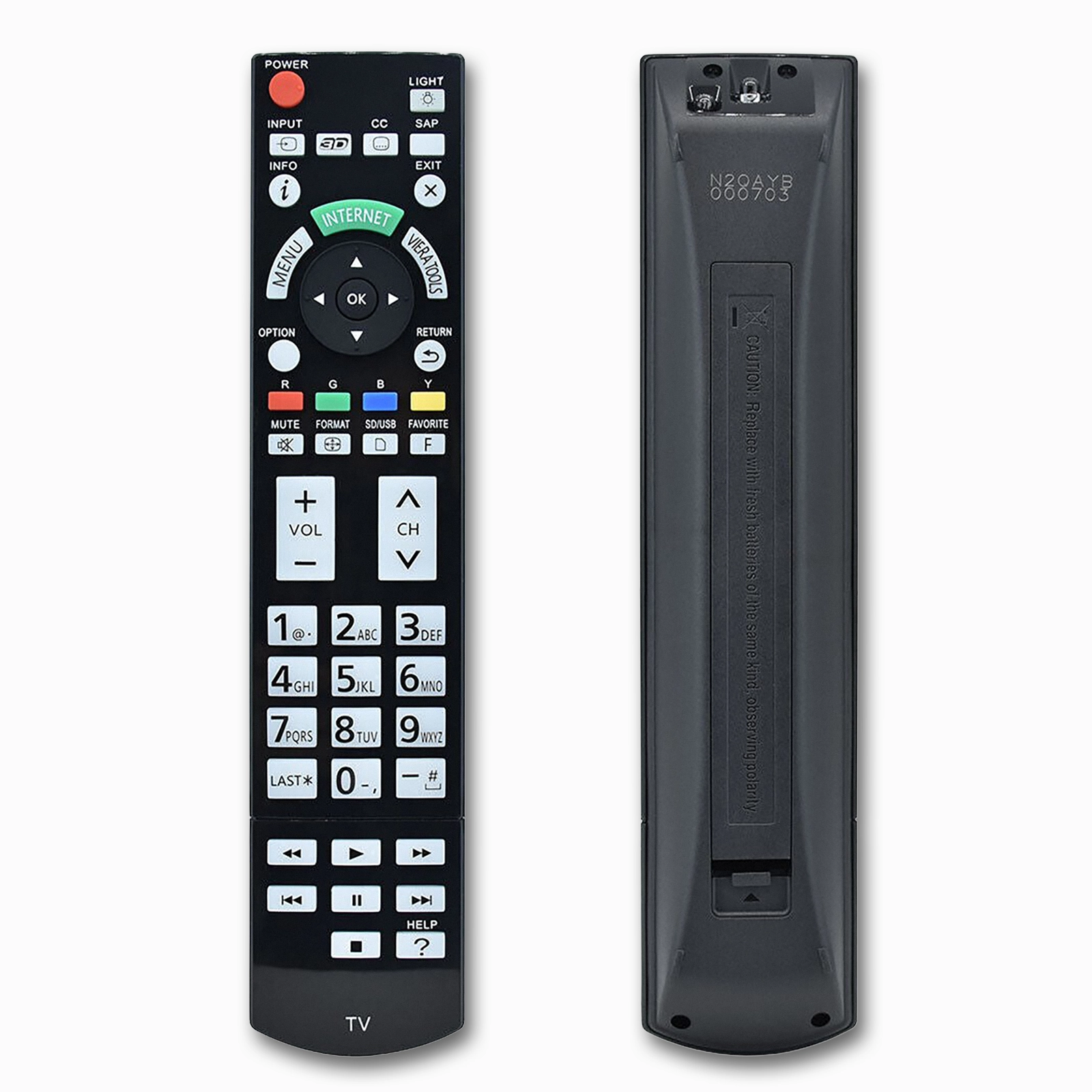 Panasonic N2QAYB000703 Infrared Remote | No Voice | TC-P ST GT VT Series TVs - Image 3