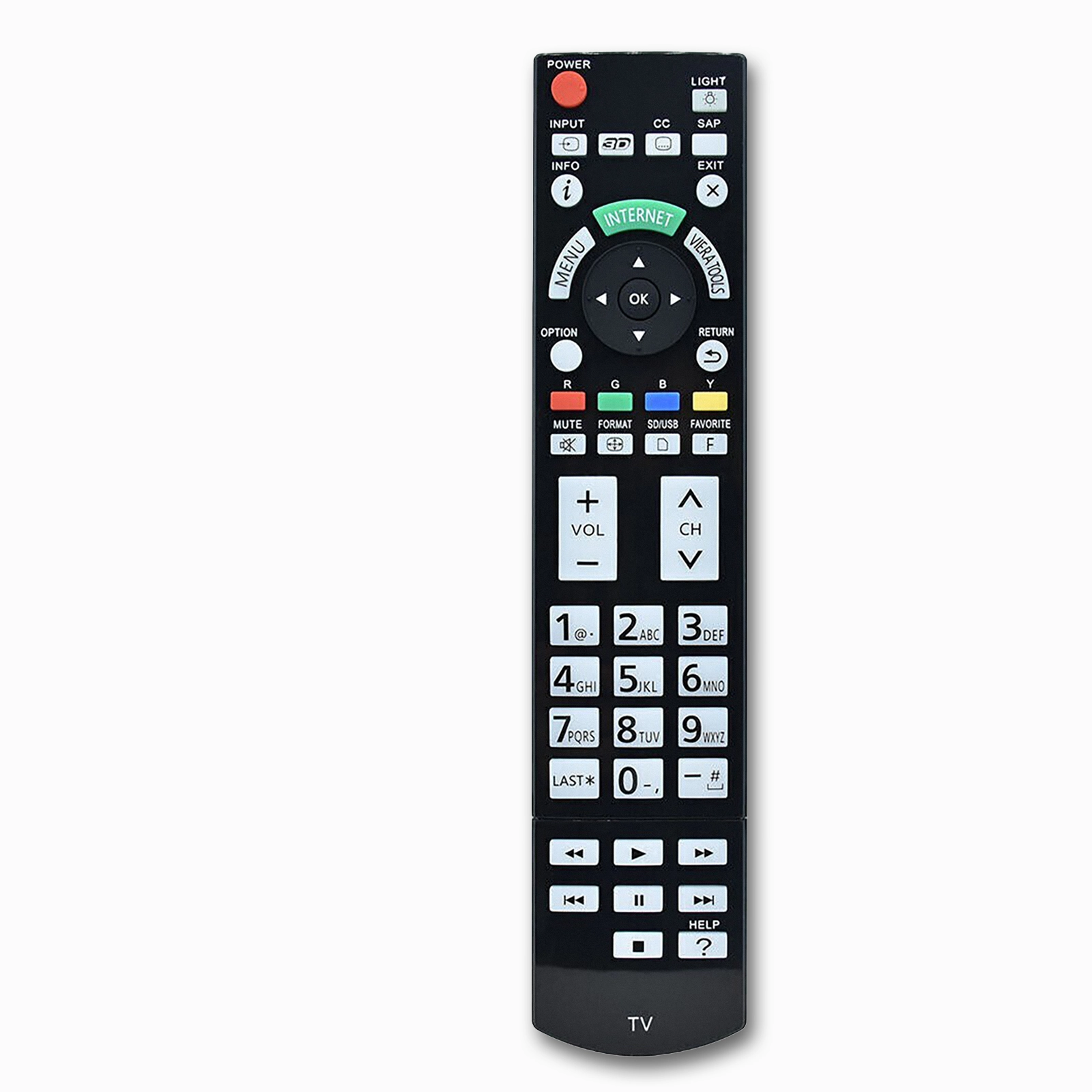 Panasonic N2QAYB000703 Infrared Remote | No Voice | TC-P ST GT VT Series TVs