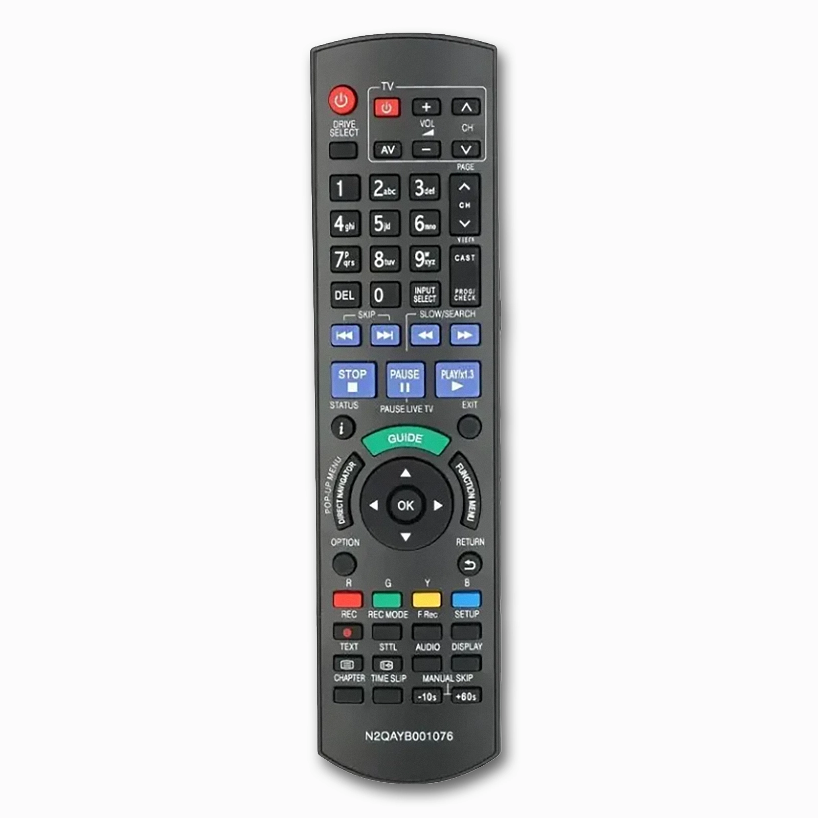 Panasonic N2QAYB001076 Replacement Remote for DMR-BWT760 DMR-BWT760GN DVD Recorders - 1