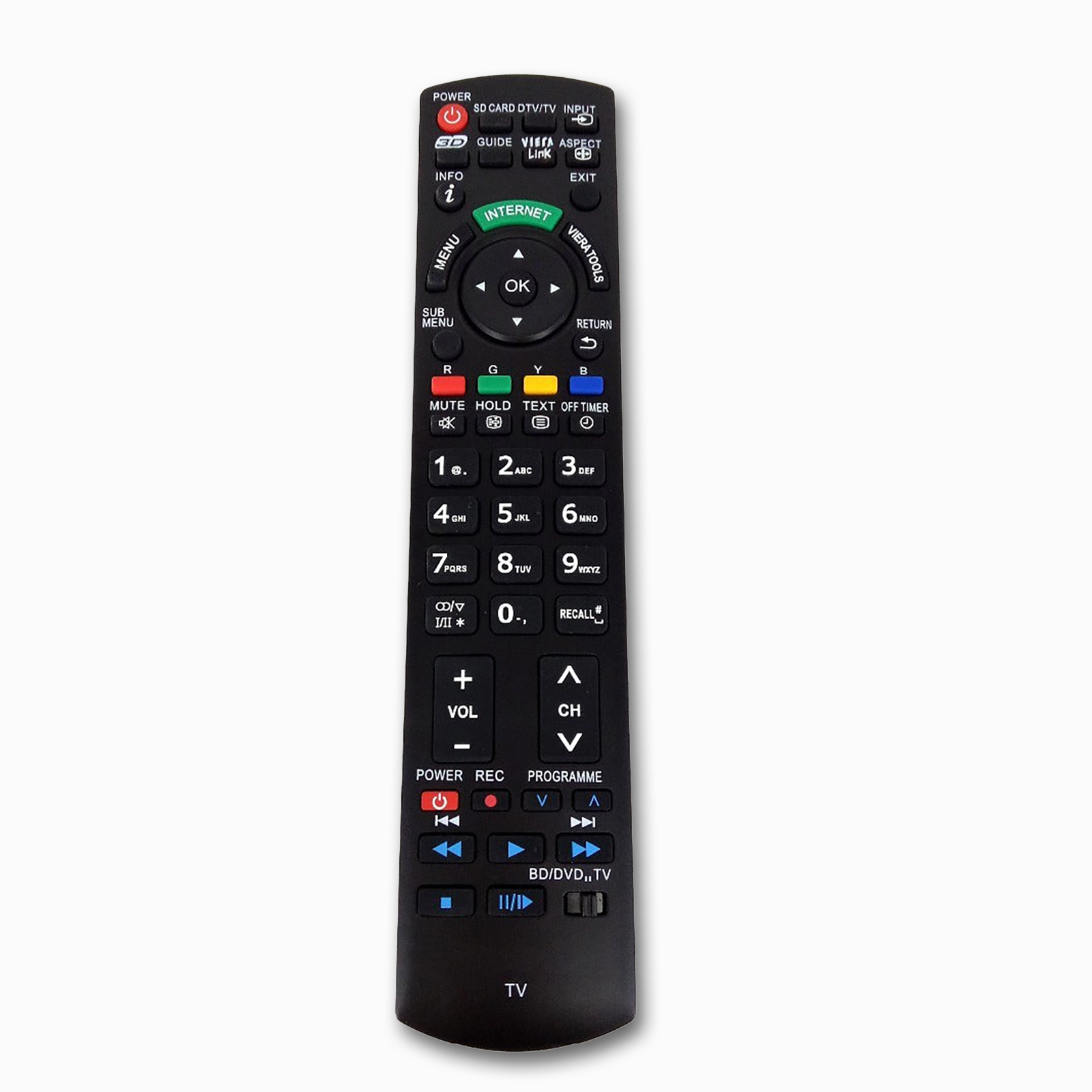 Panasonic N2QAYB00659 Replacement Remote | DVD TV Control | P42S10C P46S10C